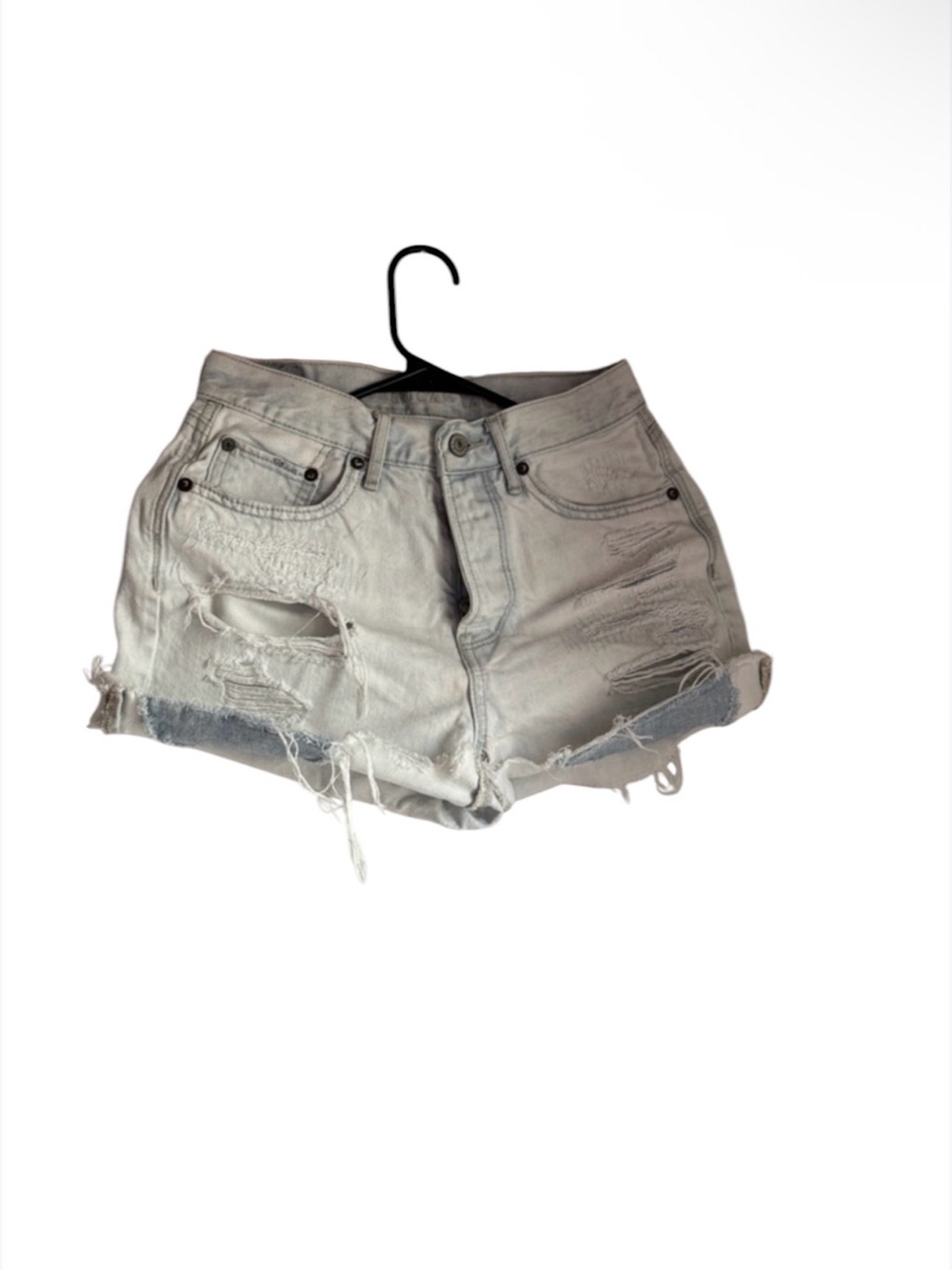 American Eagle Outfitters Light Blue Ripped Denim Shorts